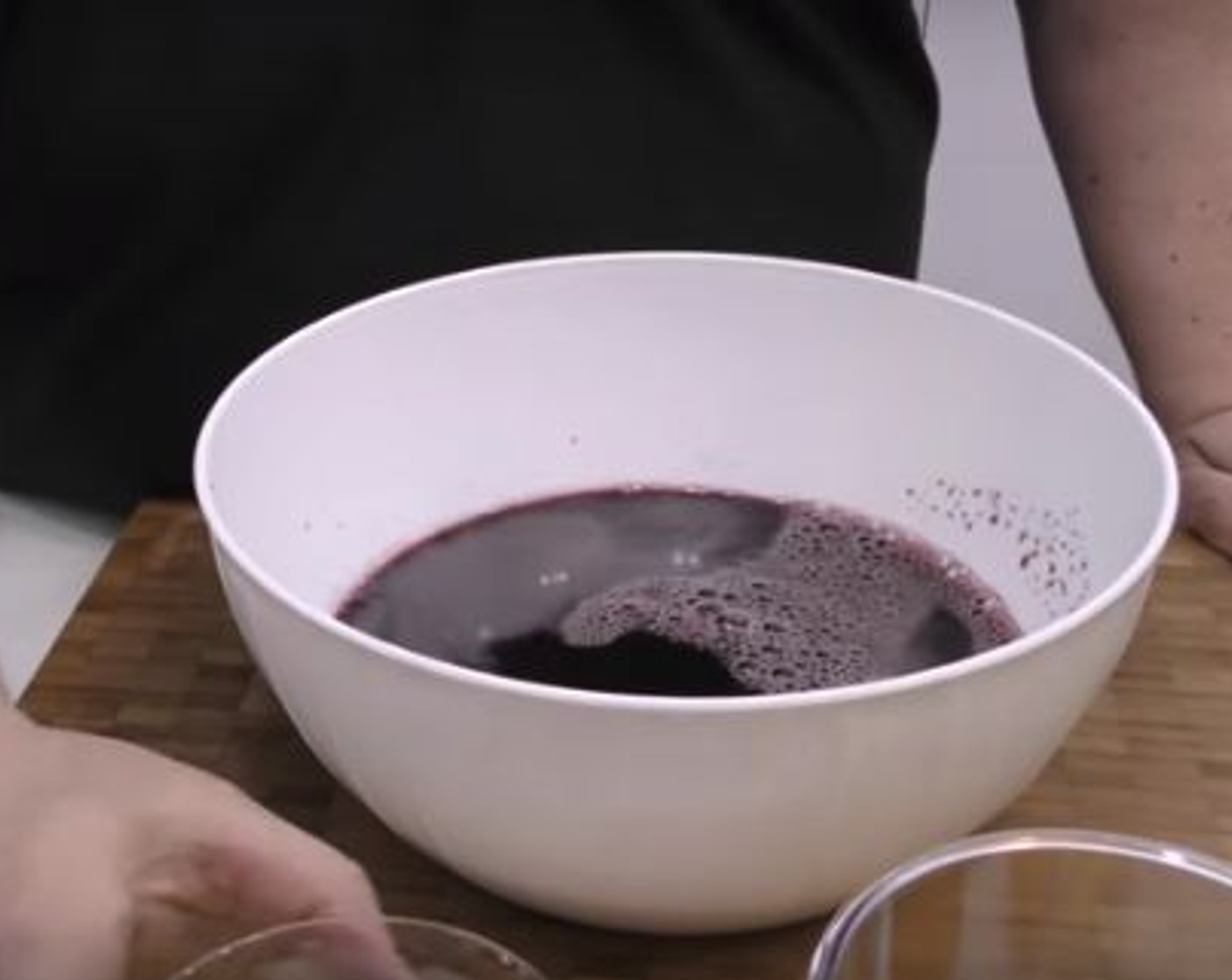 step 1 In a large bowl add the Red Wine (1 bottle), Brown Sugar (4 Tbsp), Orange Juice (1 2/3 cups), Lime (1), Cinnamon Stick (1), Peaches (to taste), and Orange Soda (to taste). Mix well.