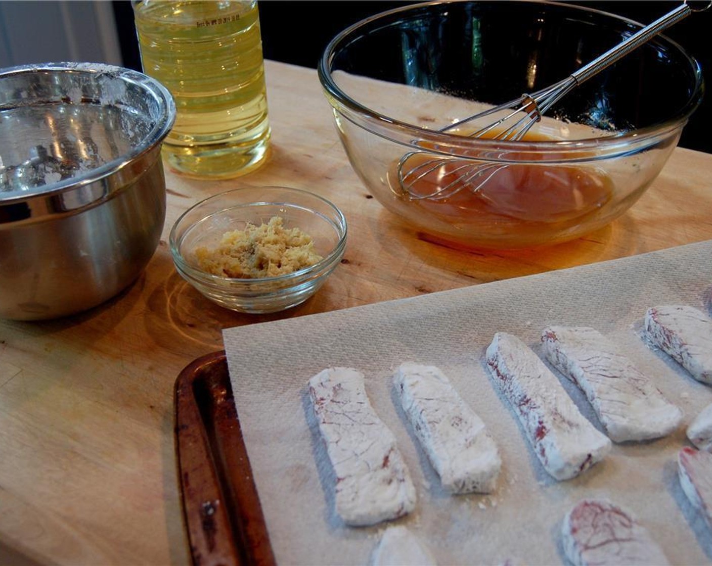 step 5 Toss the Thinly Sliced Sirloin in Corn Starch (4 Tbsp) and Water (2 cups)