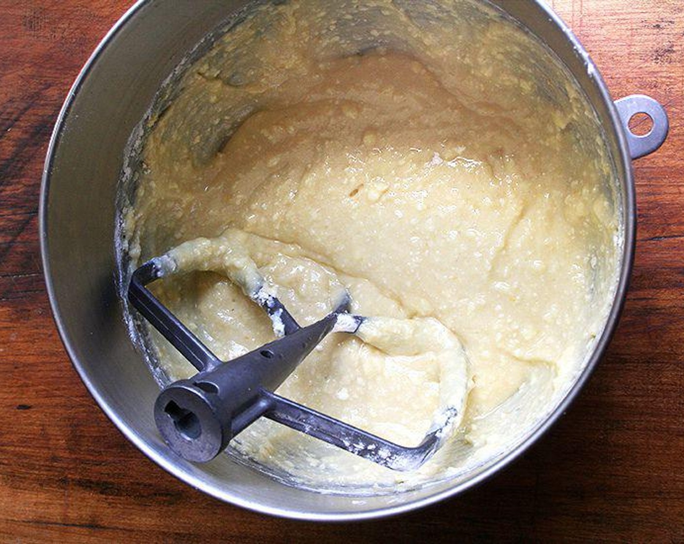 step 3 Using a mixer, cream the Unsalted Butter (3/4 cup), Ricotta Cheese (1 1/2 cups) and Granulated Sugar (1 1/2 cups) until blended, about 3 minutes. With the machine running, add the Large Eggs (3) one at a time.