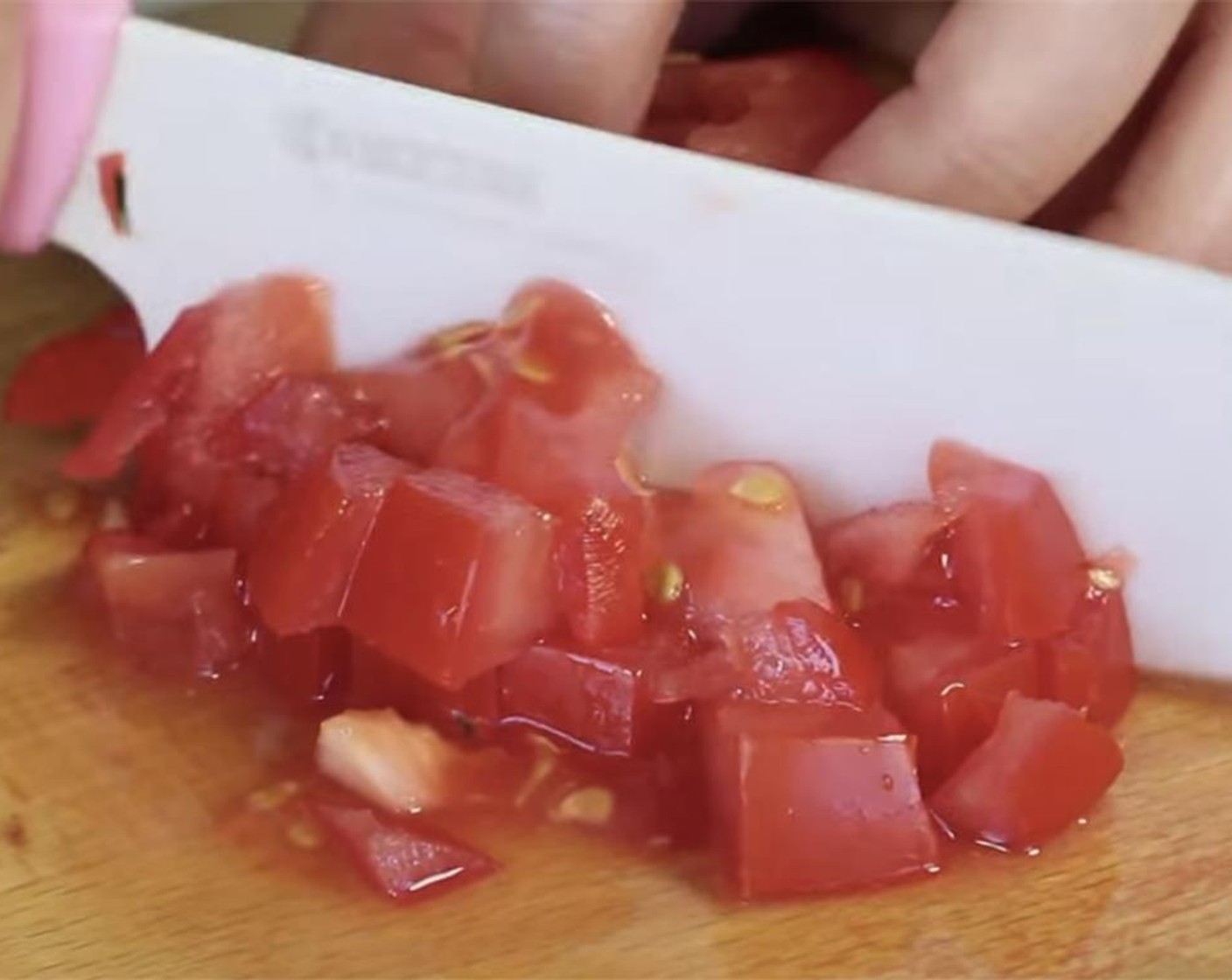 step 4 Dice the Tomatoes (3) and roughly chop the Fresh Cilantro (4 Tbsp).