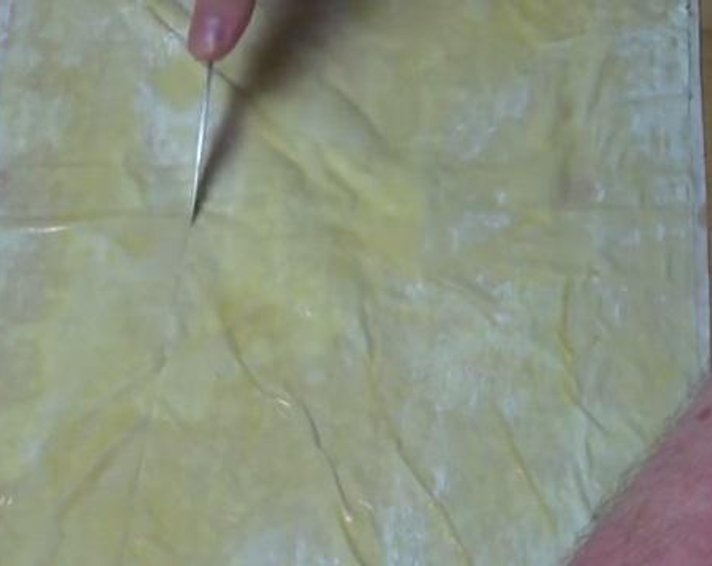 step 4 Brush over one of the Phyllo Dough (12) with Butter (3.5 oz). Add another phyllo on top and brush that with some butter as well. Finally, cover everything with third phyllo, and cut into three long strips of pastry.