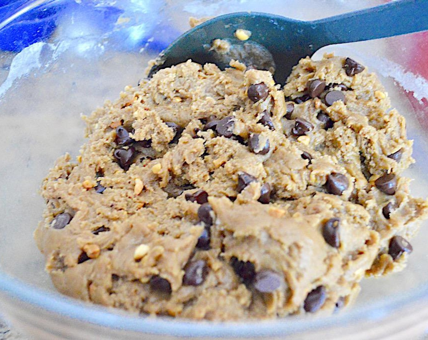 step 3 Stir in the Dark Brown Sugar (1 1/2 cups), Eggs (2), and Vanilla Extract (1 Tbsp). Slowly add in the All-Purpose Flour (2 cups), Baking Powder (1 tsp), and Ground Cinnamon (1/2 tsp). Fold in the Semi-Sweet Chocolate Chips (1 cup).