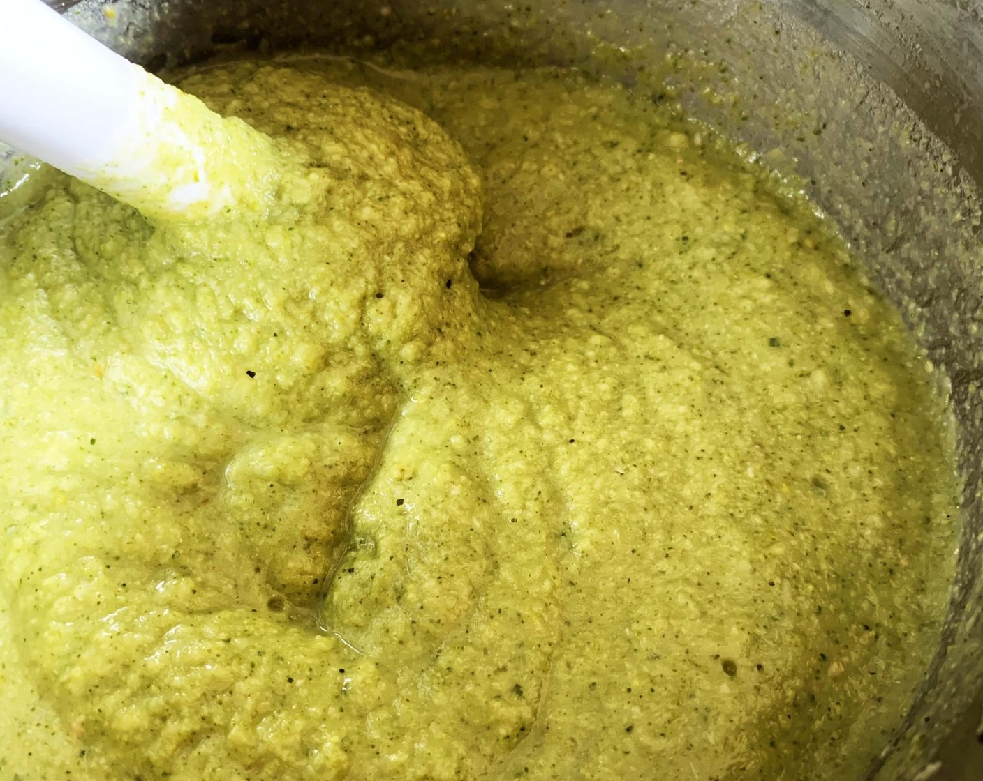 step 3 Blend until creamy adding about Water (1 1/4 cups), depending on the consistency you wish to get. Last stir in Extra-Virgin Olive Oil (4 Tbsp).