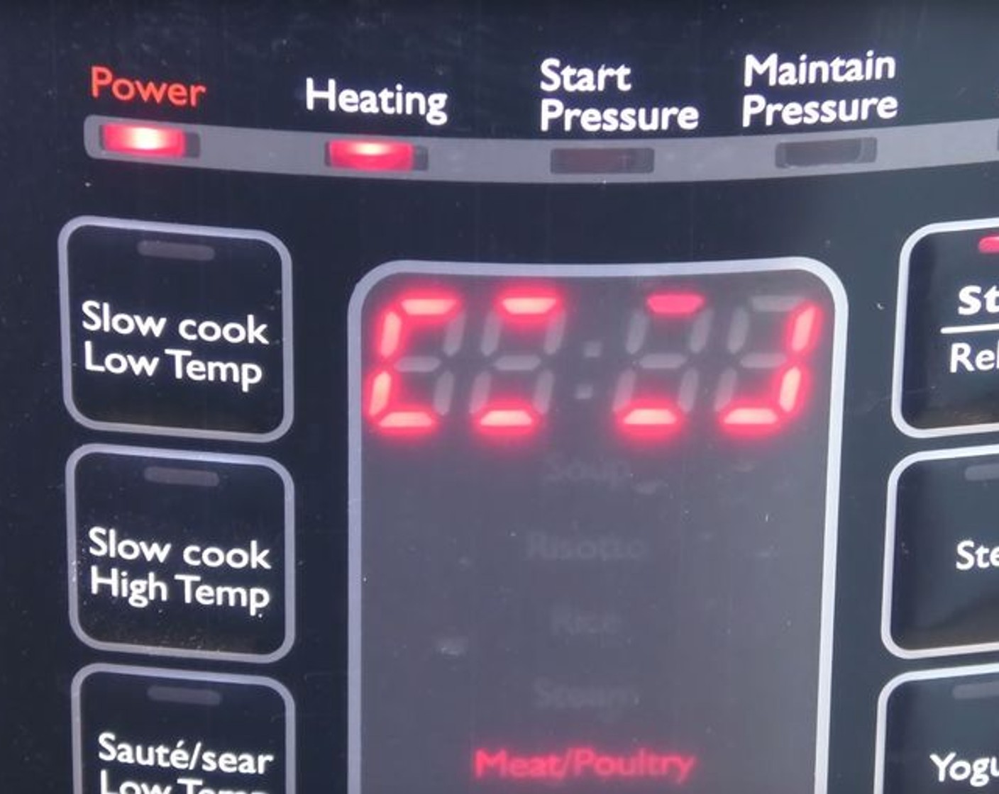 step 5 Once the 30 minutes are over, the pressure cooker should go into warm mode. Let the pork sit inside for 10 more minutes to achieve a more tender roast.
