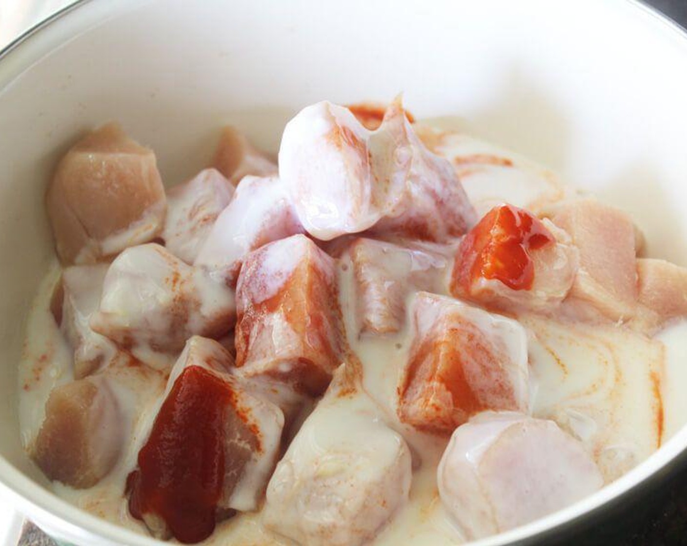 step 1 Combine the Chicken Breasts (3), Buttermilk (1 cup), Frank's® RedHot® Sauce (4 Tbsp) and the Sriracha (2 Tbsp). Stir to coat the chicken well. Cover and refrigerate between 30 minutes to 4 hours. Drain the chicken.
