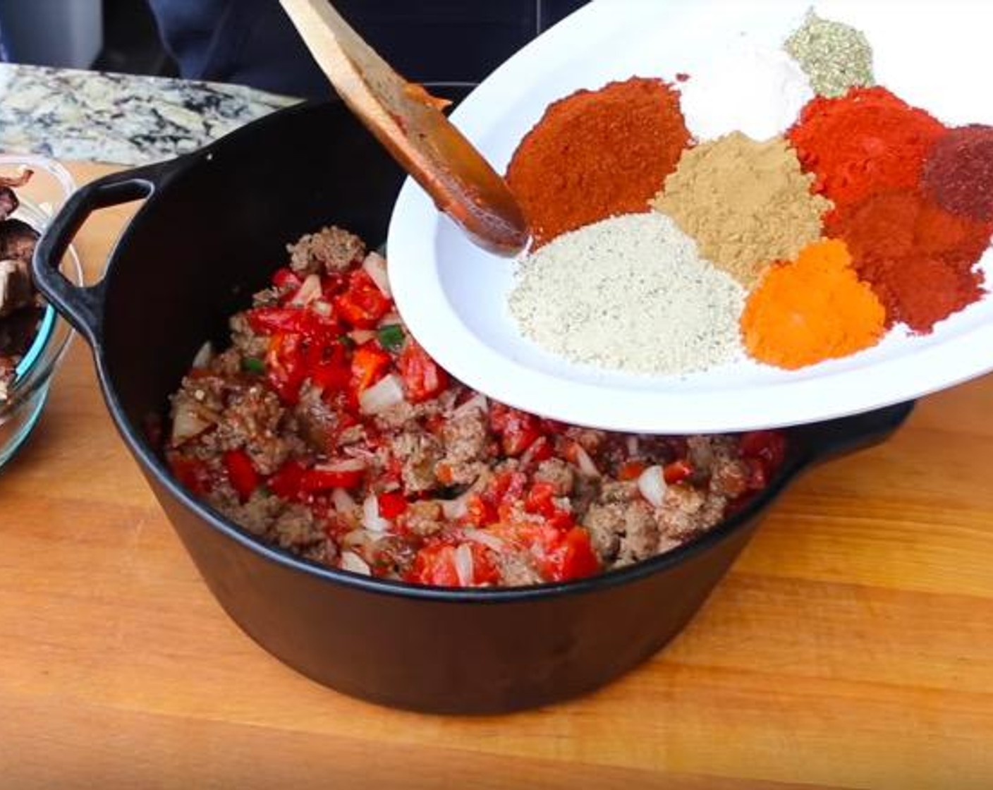 step 5 To make the Chili Seasoning, combine Granulated Sugar (1/3 cup), All-Purpose Spice Rub (2 Tbsp), Chili Powder (2 Tbsp), Ground Cumin (1 Tbsp), Onion Powder (1 Tbsp), Paprika (2 tsp), Chipotle Chili Powder (1 tsp), Ancho Chili Powder (1 tsp), Fresh Oregano (1 tsp) and Cayenne Pepper (1/4 tsp).