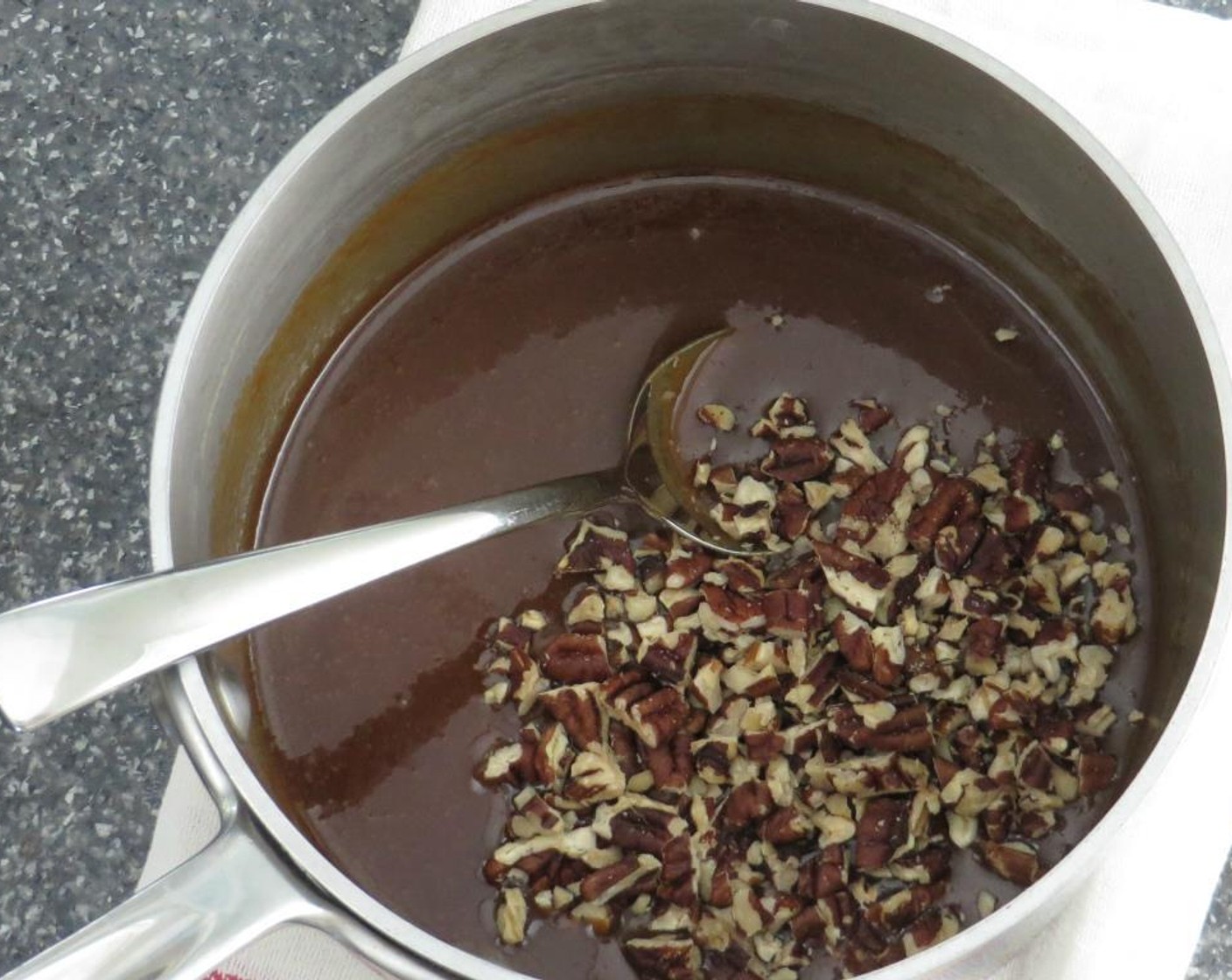 step 9 Stir in the Fine Sea Salt (1 tsp) and Pecans (1/3 cup).