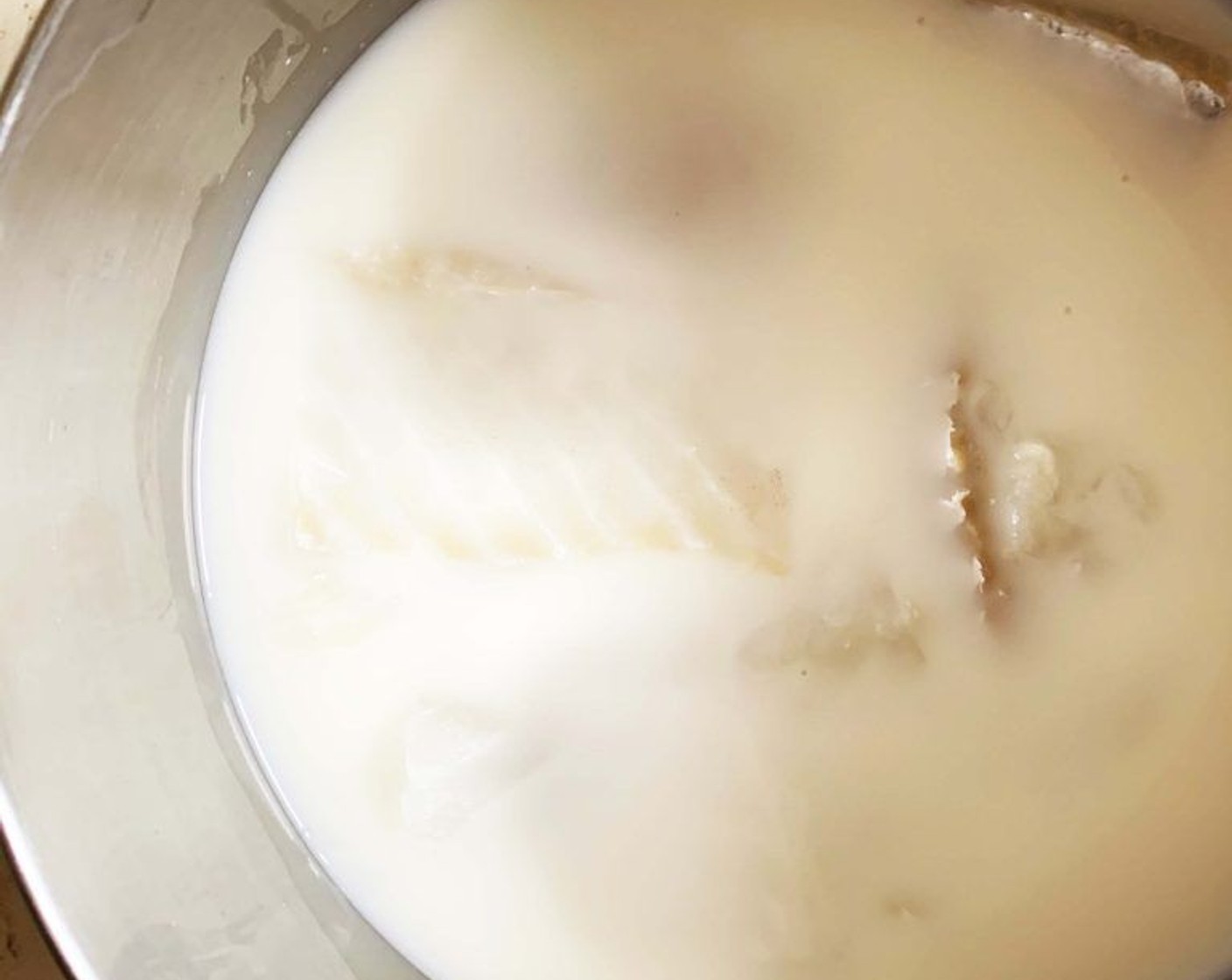 step 2 Place them in a large pot with water with Whole Milk (1/3 cup) and a pinch of Salt (to taste). Boil for 40 minutes or until tender.