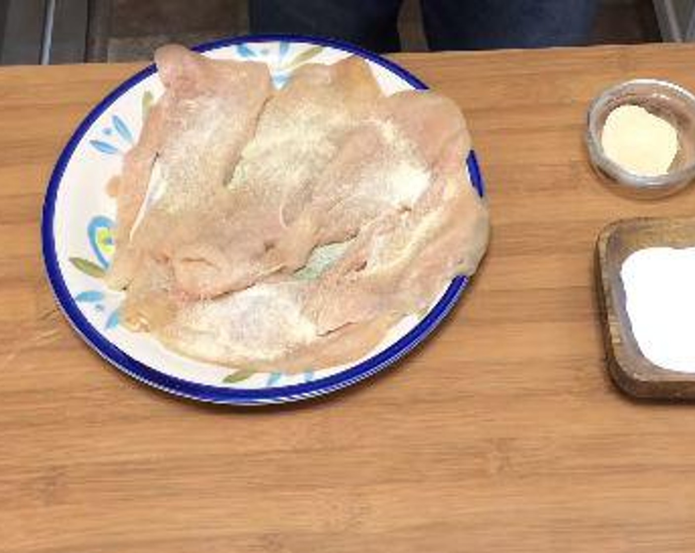 step 2 Season both sides of the Chicken Cutlets (2) with Onion Powder (1 tsp), Garlic Powder (1 tsp), Salt (to taste), and Ground Black Pepper (to taste).