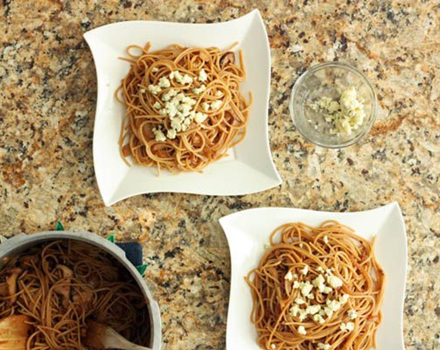 step 6 Drain the pasta, reserving about 1 cup of the pasta water. Return it to the pot and pour the onion mixture on top of the pasta. Add 1/2 a cup of the reserved pasta water and mix well until combined. Adjust seasoning to taste.