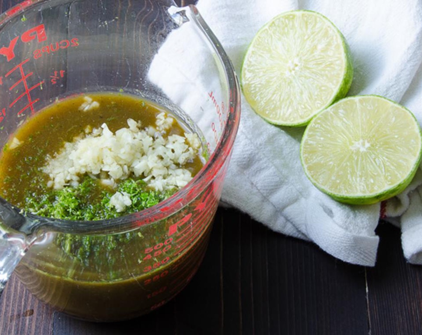 step 1 In a small bowl combine the Stubb's® Green Chile Anytime Sauce (1 cup), Garlic (2 cloves), Brown Sugar (4 Tbsp), Lime (1) and whisk.