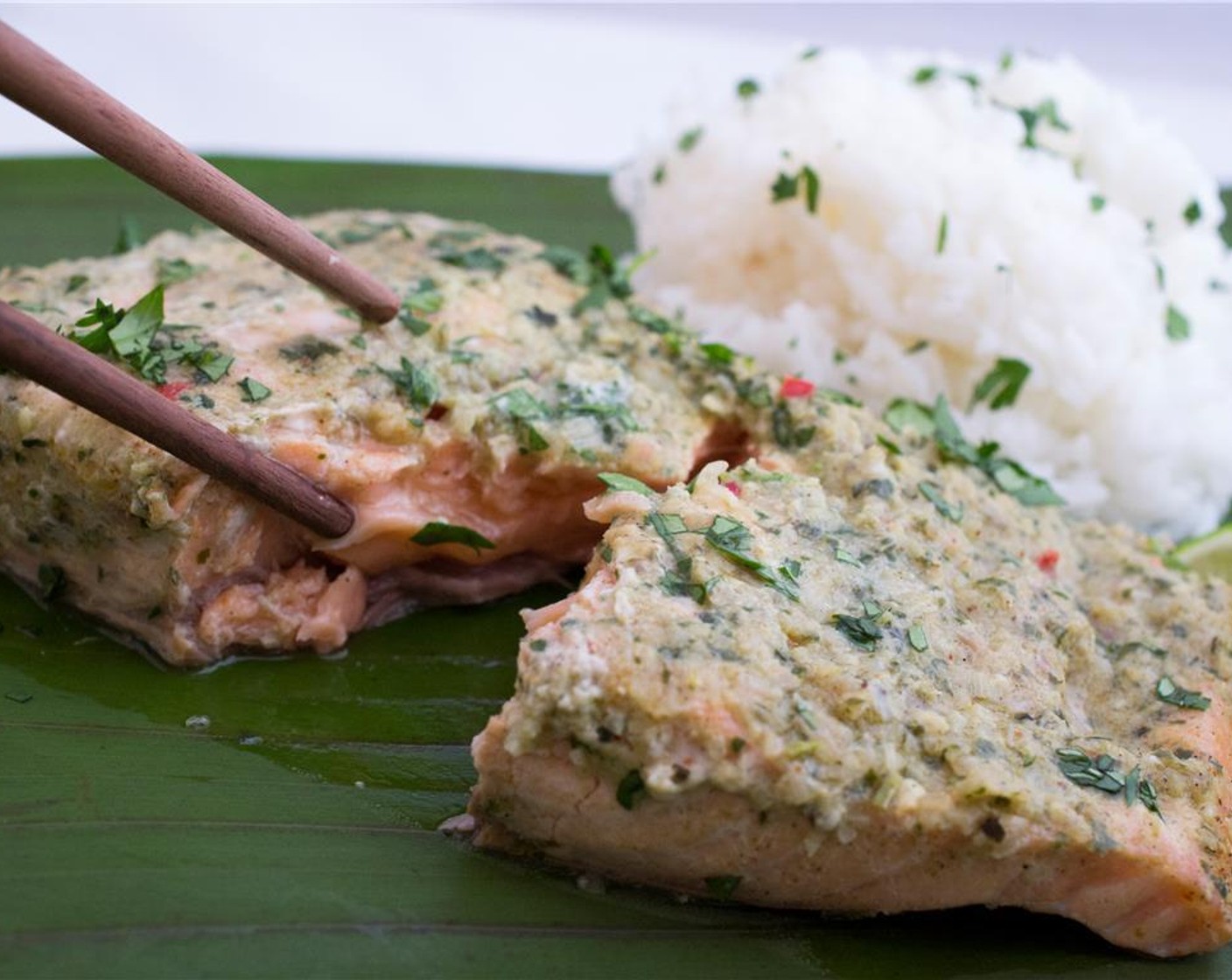 step 7 In a small saucepan, heat the reserved sauce/marinade over low heat. Serve fish with a side of jasmine rice, spooning the coconut curry sauce over the entire dish.