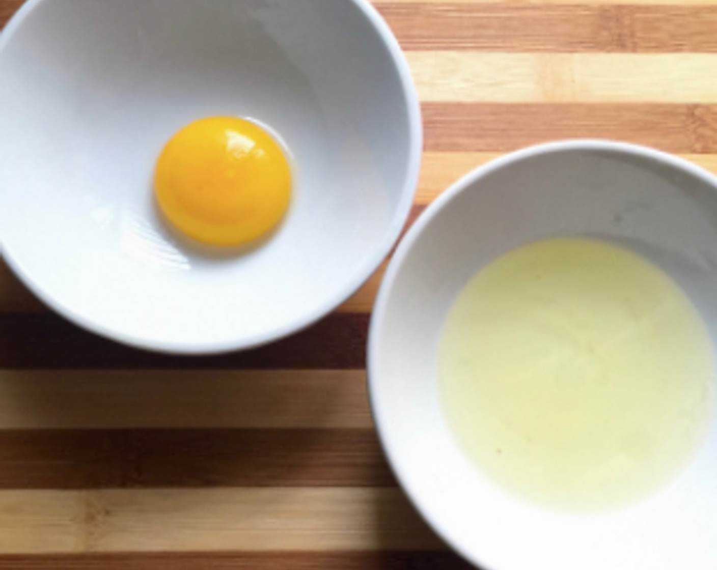 step 6 Separate one egg into yolk and white.