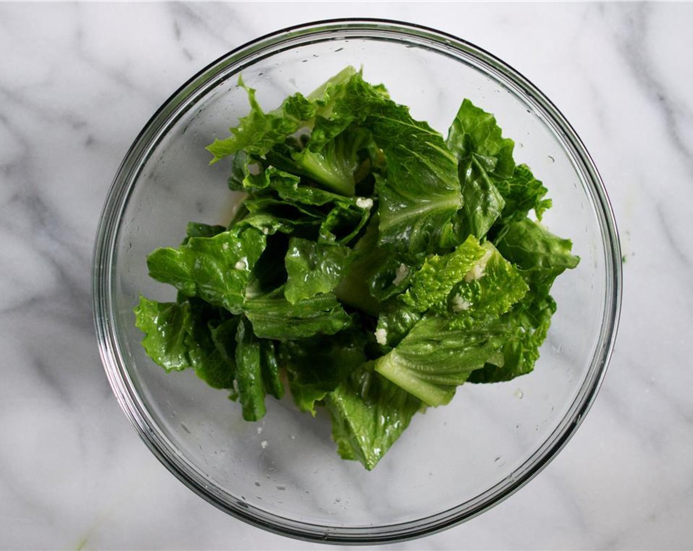 step 6 Toss in the Romaine Lettuce (1 1/4 cups) to coat. Set aside until ready to use.