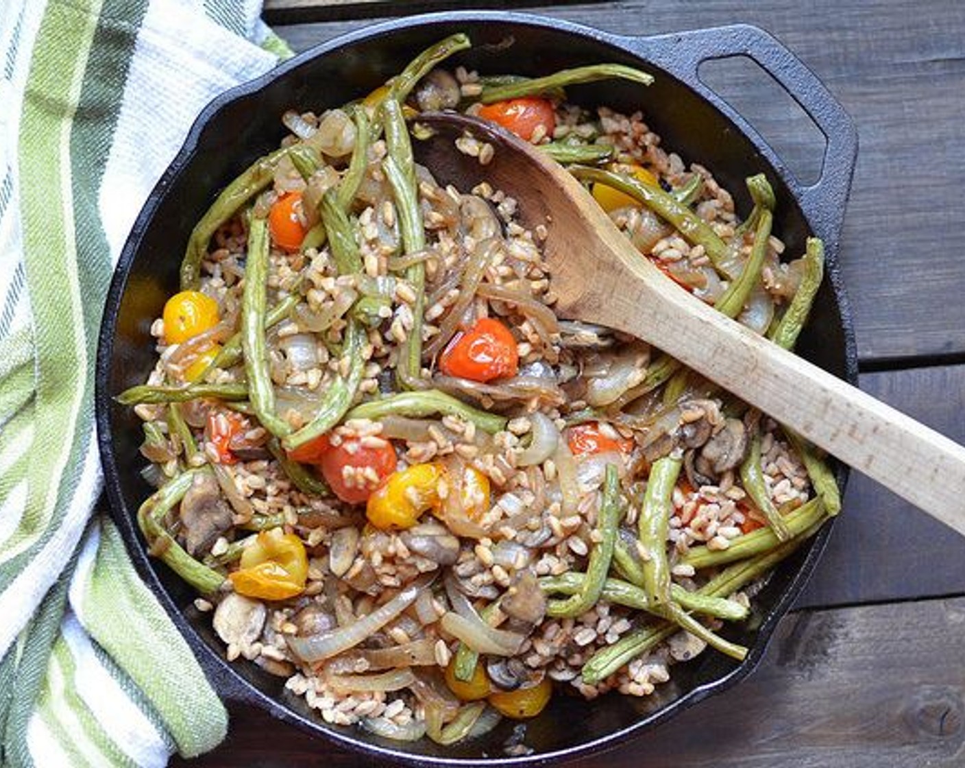 Roasted Vegetable & Caramelized Onion Farro Salad