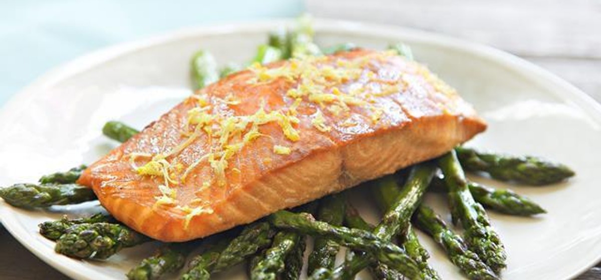 Dijon Salmon and Roasted Asparagus Recipe | Sunset Foods Recipe Rack