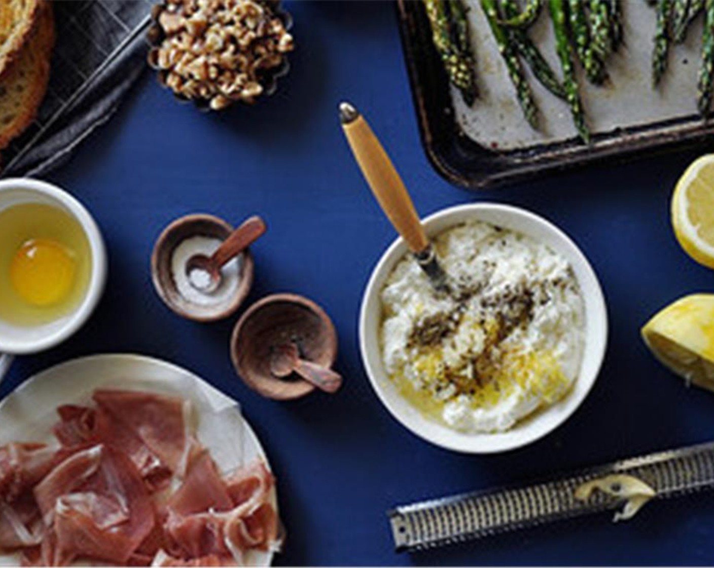 step 7 In a medium bowl, combine the Ricotta Cheese (2 cups), zest and juice from Lemon (1), Garlic (2 cloves), Salt (1/2 tsp), and Ground Black Pepper (1/2 tsp). Stir until smooth. Set off to the side.