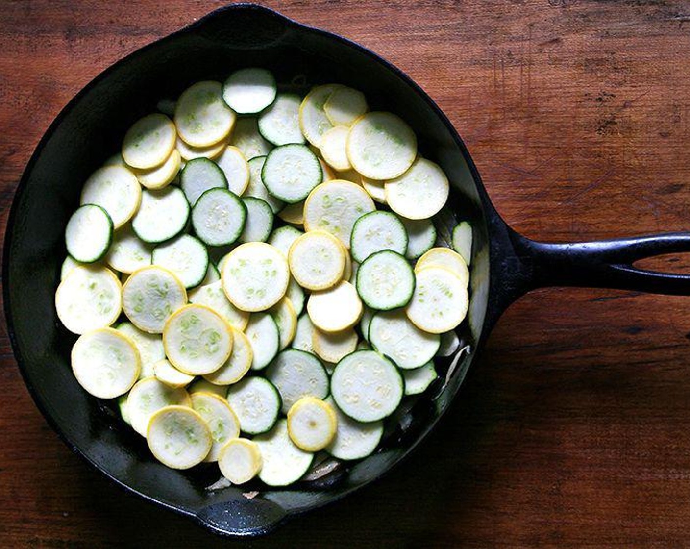 step 4 Shingle the Summer Squash (2) rounds over top.