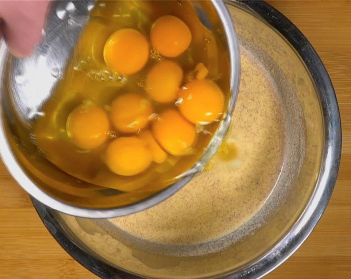 step 1 Heat oven to 250 degrees F (120 degrees C). In a bowl, beat the Eggs (8), Eggnog (2 cups), and Granulated Sugar (4 Tbsp).