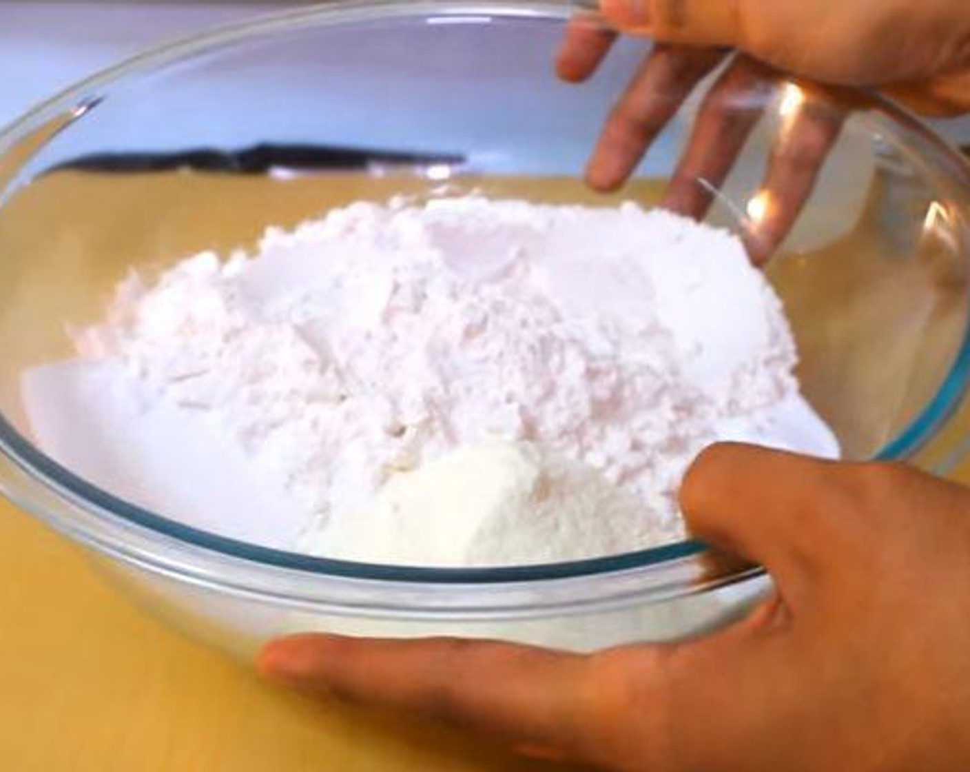 step 2 Mix together the All-Purpose Flour (4 cups), Granulated Sugar (3 Tbsp), Salt (2 tsp), Milk Powder (1/3 cup).