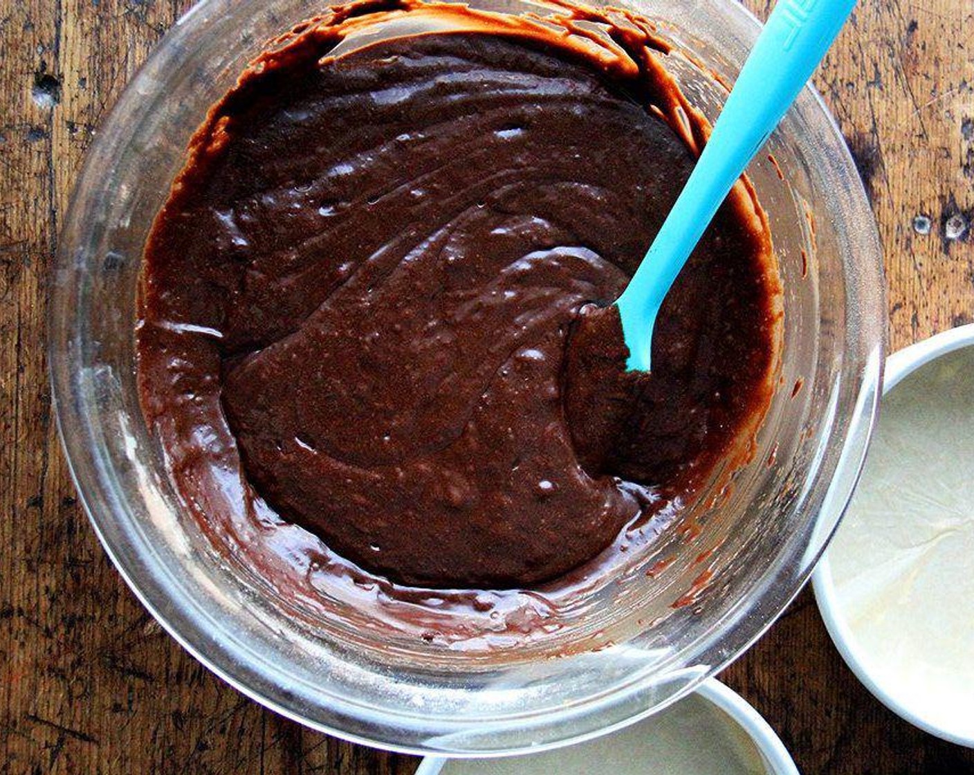 step 5 Slowly add Vegetable Oil (3/4 cup), Buttermilk (1 1/2 cups), Vanilla Extract (1/2 tsp), and melted chocolate mixture to eggs, beating until combined well. Add sugar mixture and beat on medium speed until just combined.