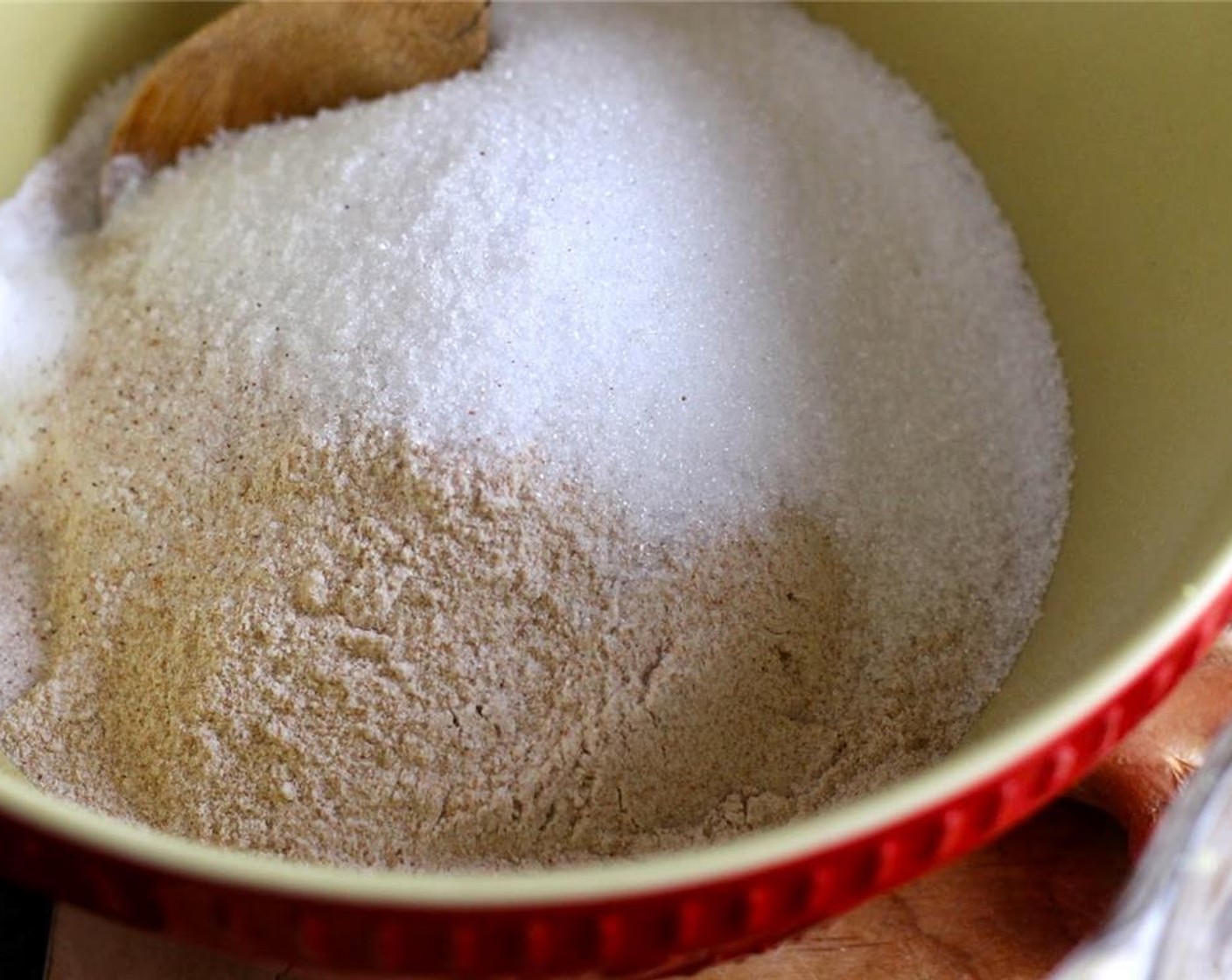 step 2 Put Whole Wheat Flour (3 cups), Baking Powder (2 tsp), Baking Soda (1 tsp), Salt (1 tsp) into a mixing bowl and mix together.