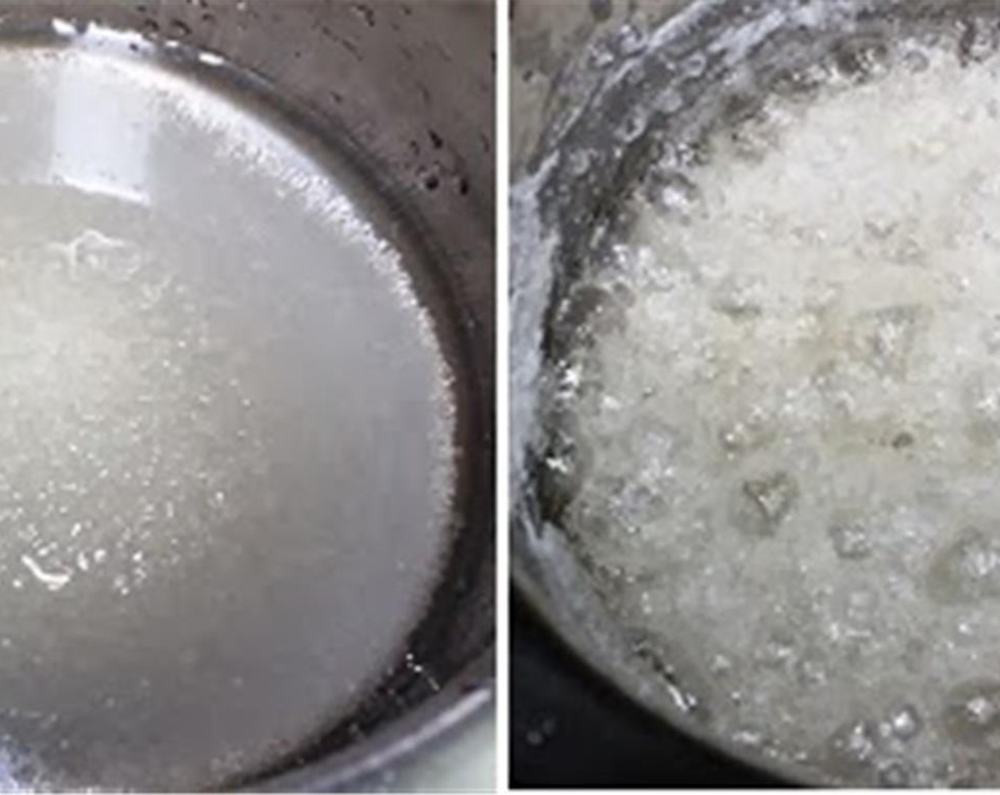 step 7 For the caramel dark chocolate truffle frosting, add Granulated Sugar (1/2 cup) and Water (2 Tbsp) to a pan and let it come to a boil on lowest heat. Do not stir or the sugar will crystallize.