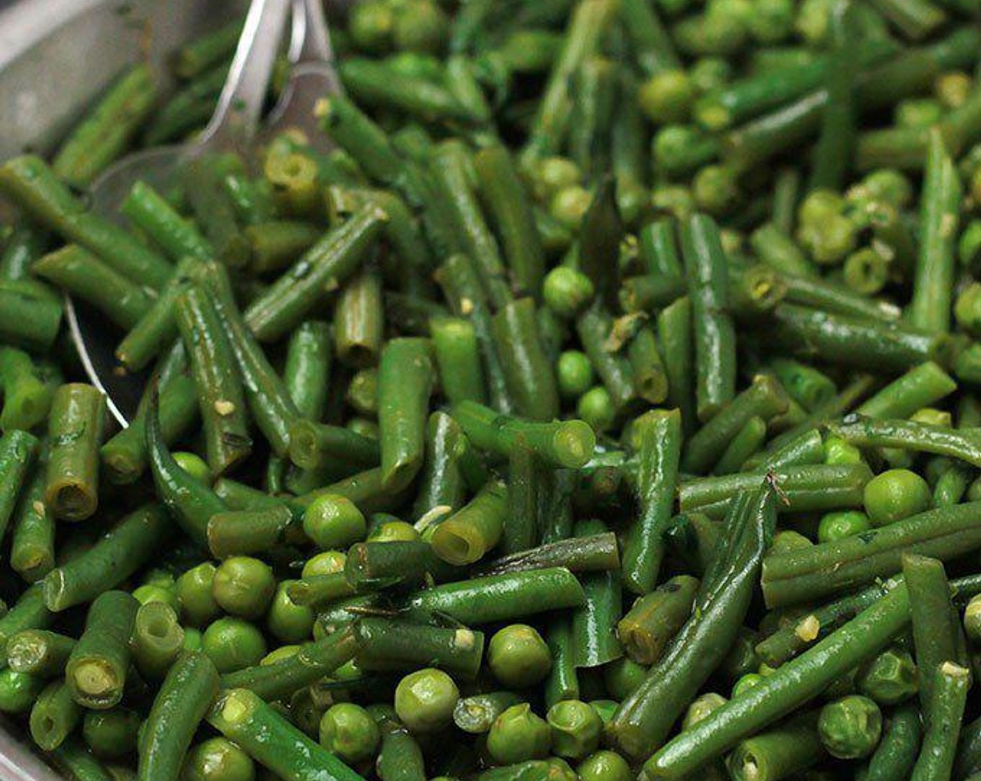step 4 Add French Beans (3 cups), Green Peas (3 cups), Tarragon (2 tsp), Fresh Thyme (2 tsp), Italian Flat-Leaf Parsley (1 Tbsp), and Salt (to taste) to skillet and continue to sauté 1-2 minutes.