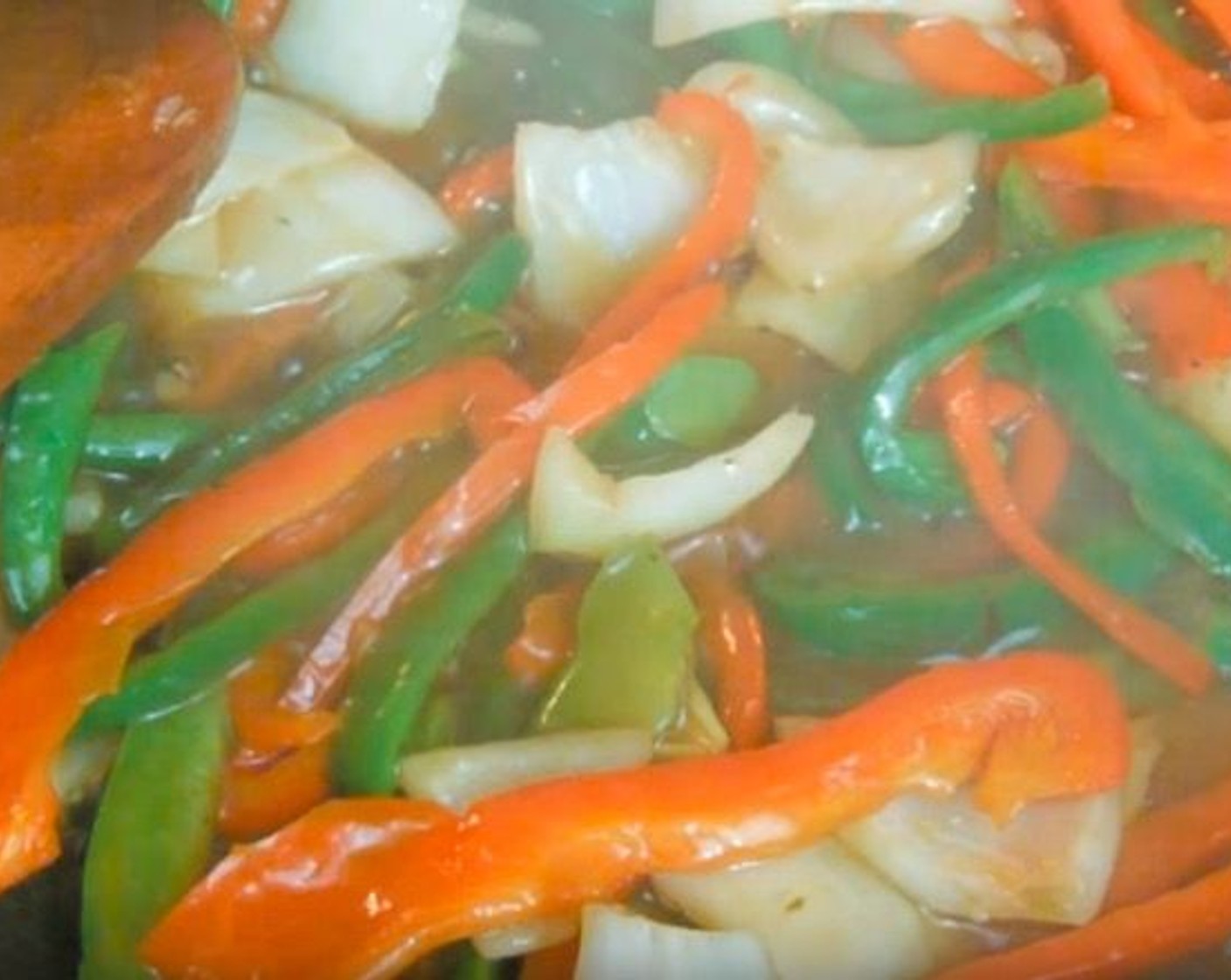 step 5 Add the chicken broth mixture into the pan with the vegetables. Stir until mixture thickens slightly, then reduce heat to medium. Cook until vegetables are tender.