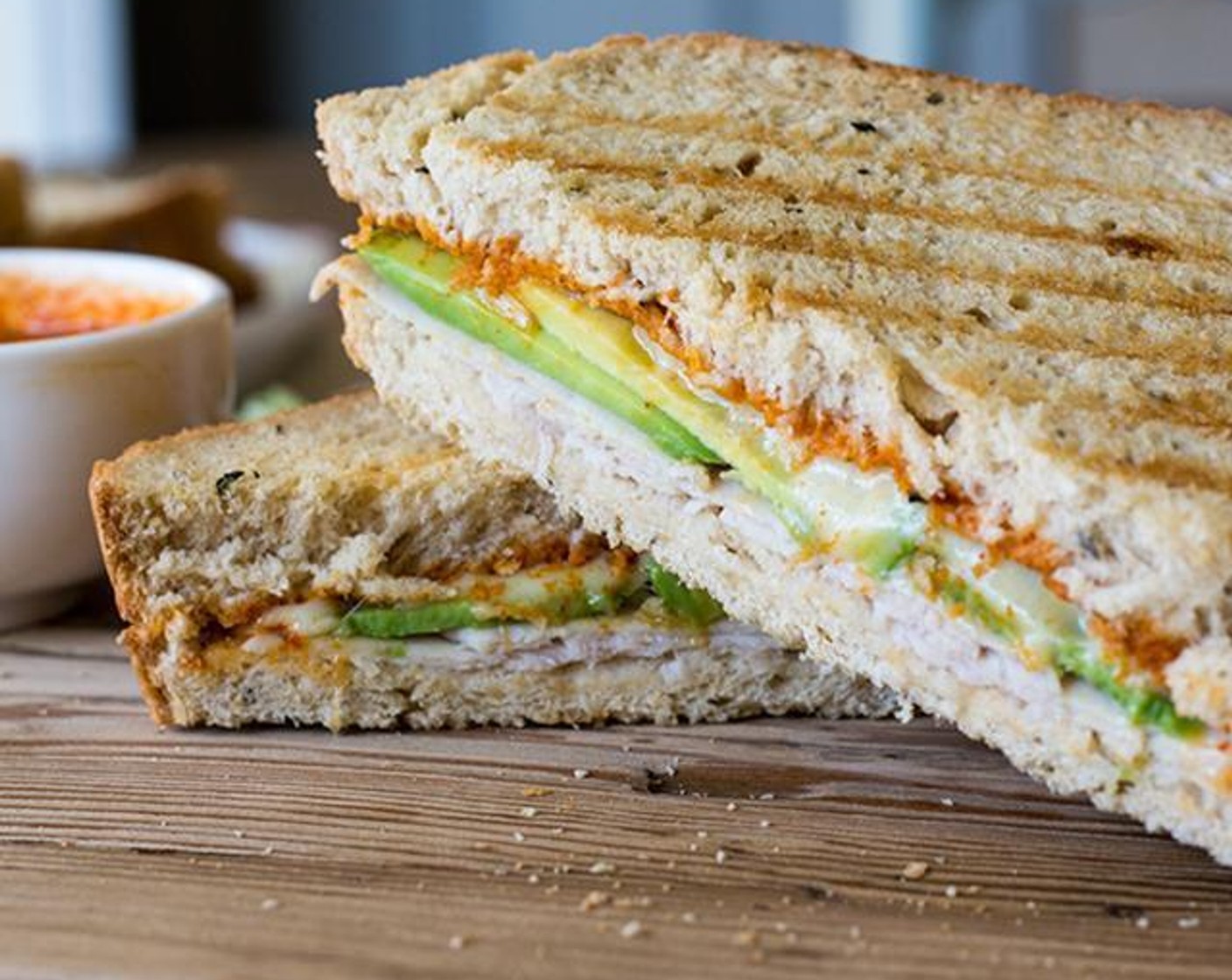 Harissa Avocado and Turkey Panini