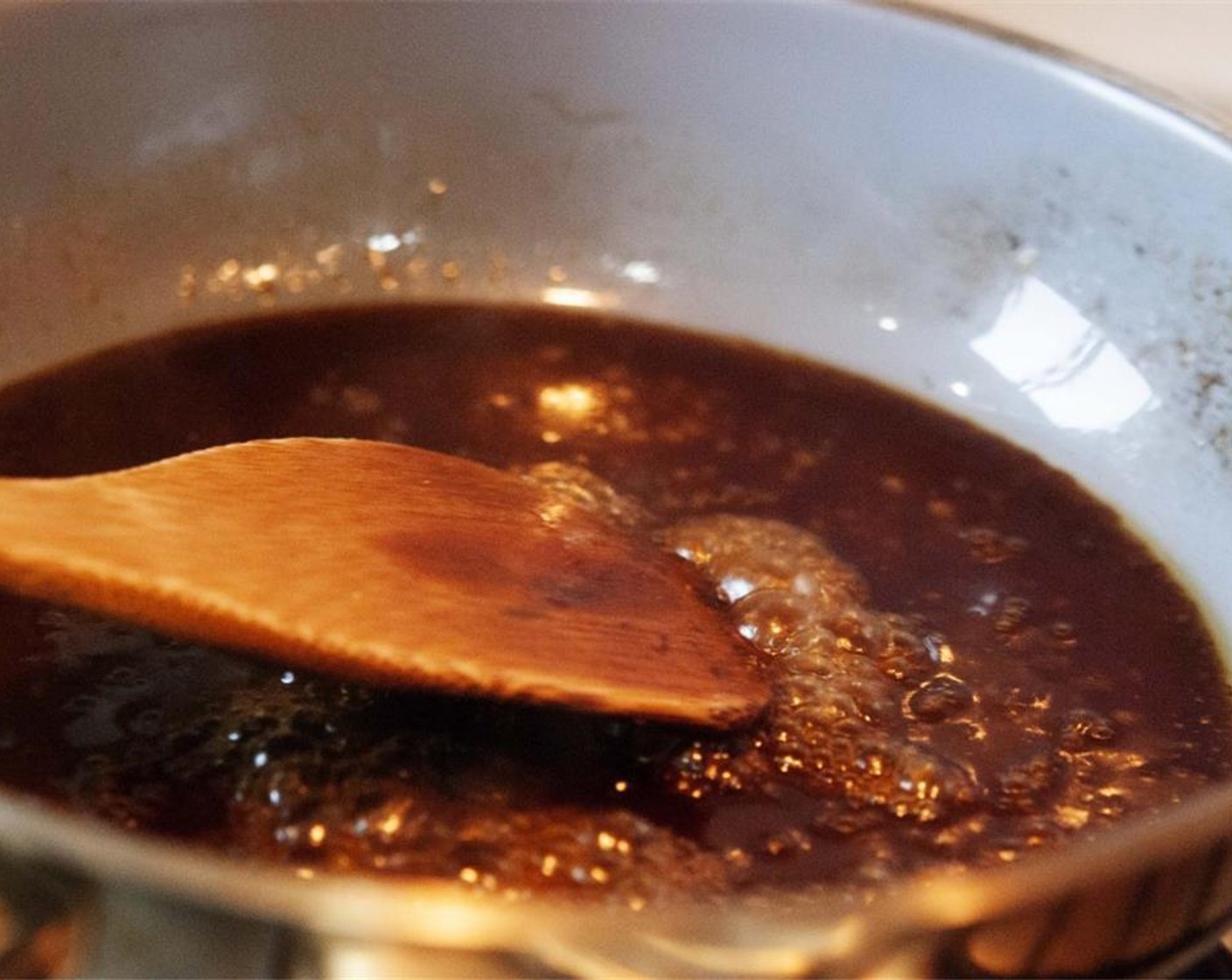 step 3 Add the Balsamic Vinegar (3 1/3 Tbsp) to the skillet, stir and let it evaporate, cooking on high for a couple of minutes.