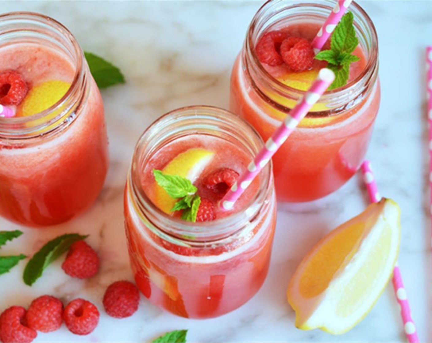 step 6 Pour into glasses with ice cubes and garnish with wedges cut from the Lemon (1) raspberries and Fresh Mint (to taste) if desired. The lemonade will keep in the fridge for a few days. Enjoy!