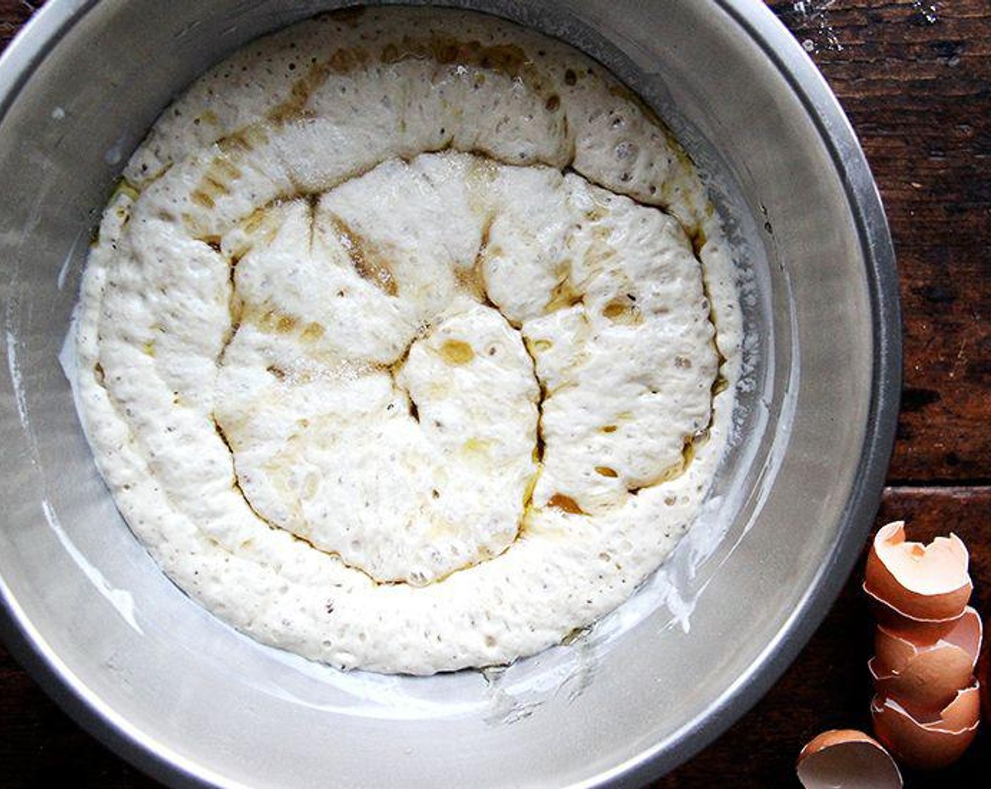 step 3 Directly into the bowl, add the Salt (1 Tbsp), Honey (4 Tbsp), Safflower Oil (1/2 cup), and Eggs (2).
