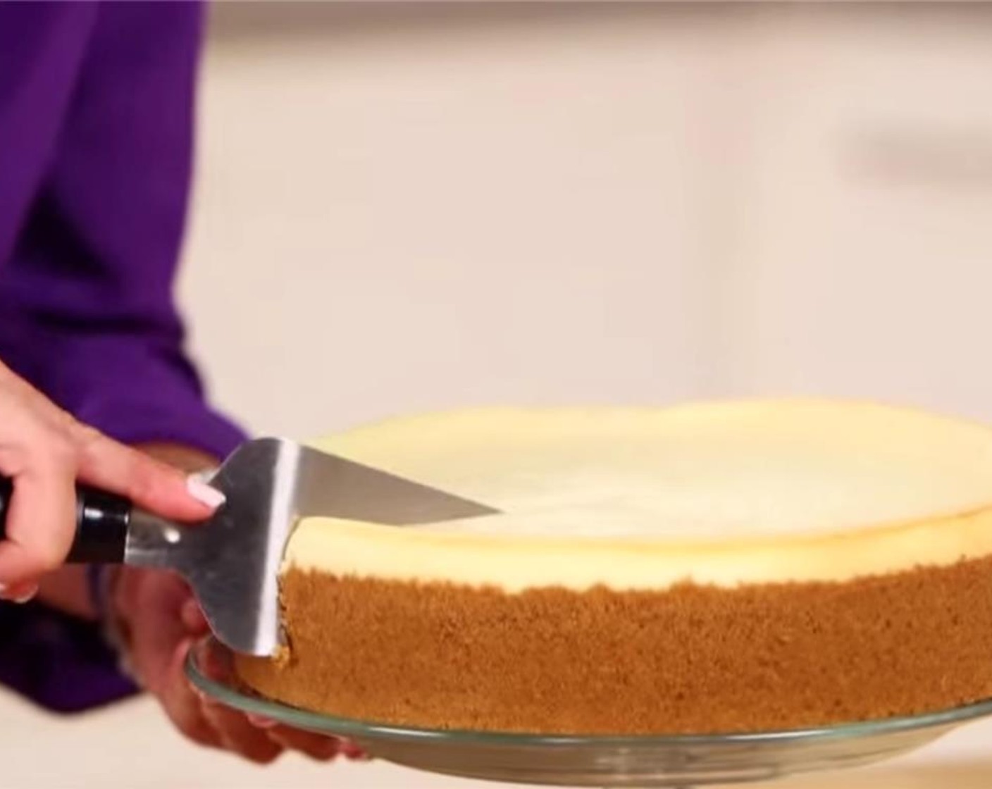 step 9 Remove cheesecake from oven, and let cool completely on the countertop before transferring to the refrigerator to chill for at least 12 hours.