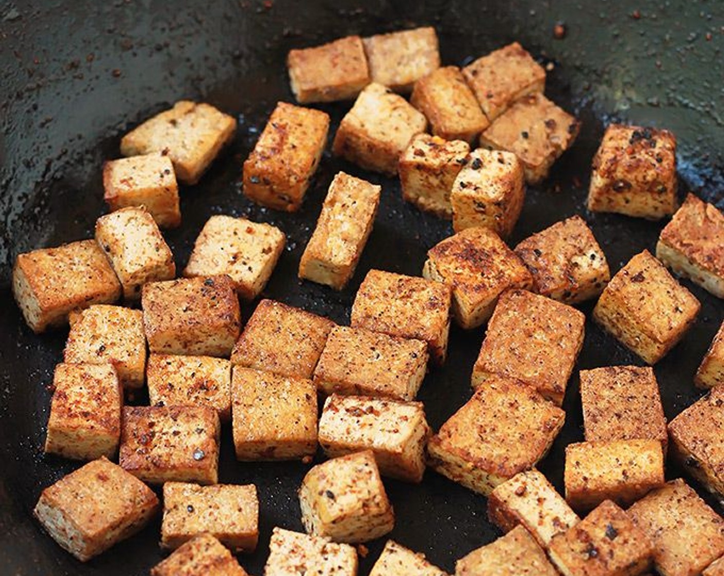step 3 Heat a large skillet on medium heat, add Olive Oil (1 tsp) to pan and saute tofu in batches.