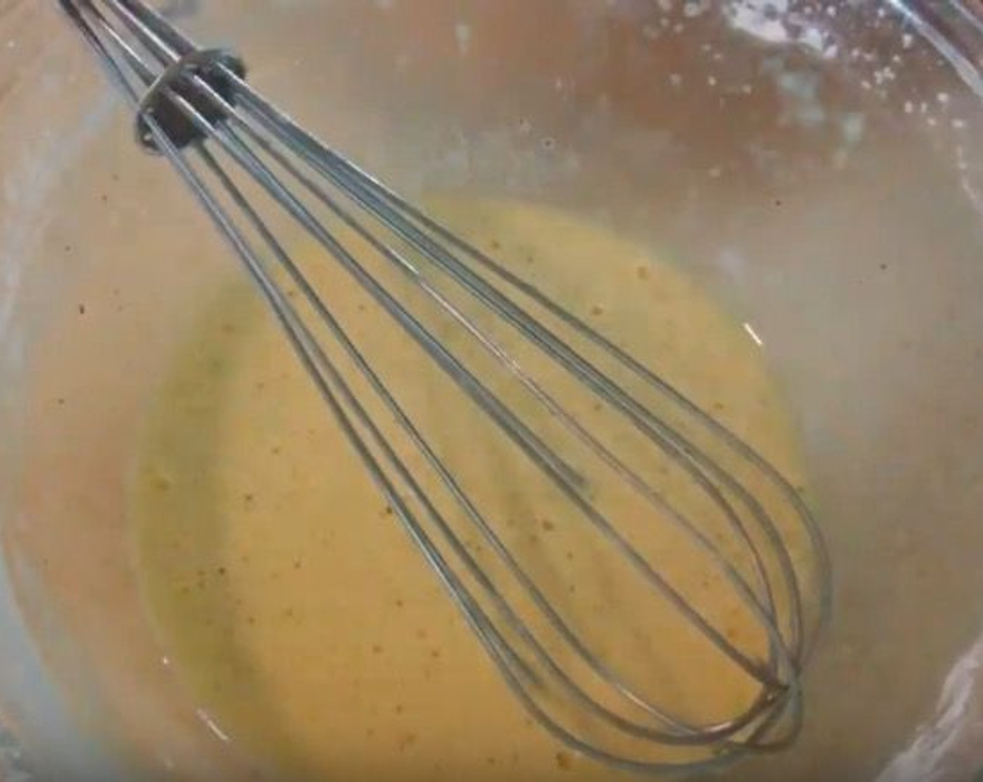 step 3 Into another bowl, add Eggs (2), Corn Starch (4 Tbsp), Ground Black Pepper (1/2 tsp), Salt (1/2 tsp), and Baking Powder (1/2 tsp). Mix until smooth.