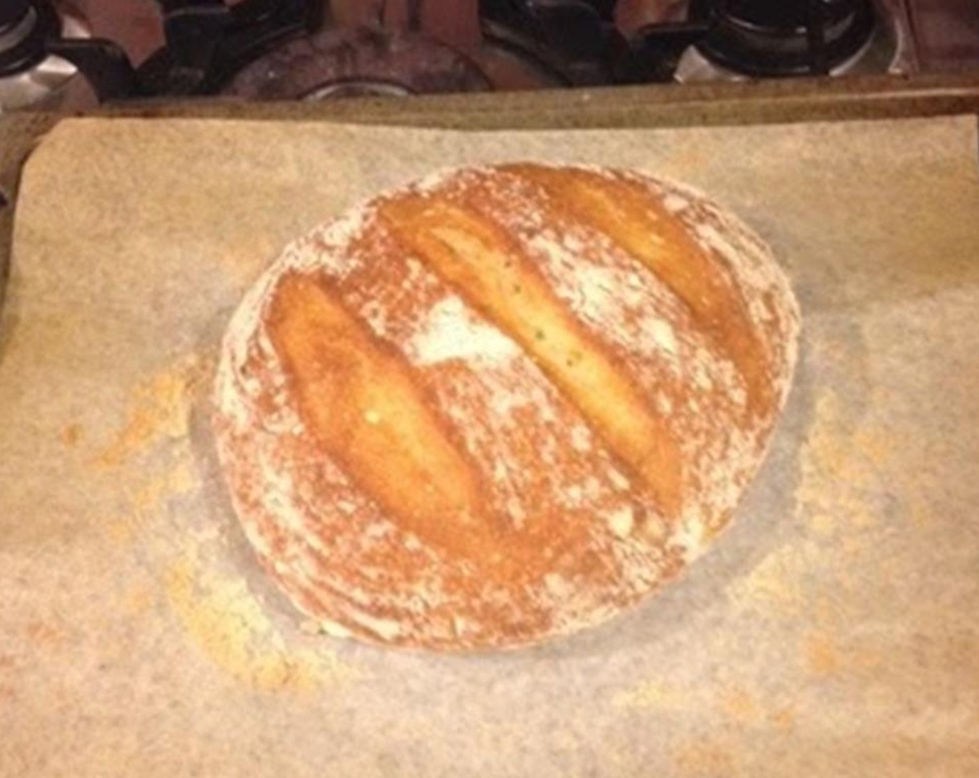 step 6 Use a knife to lightly slice across the top of the dough. Bake for 25 minutes.