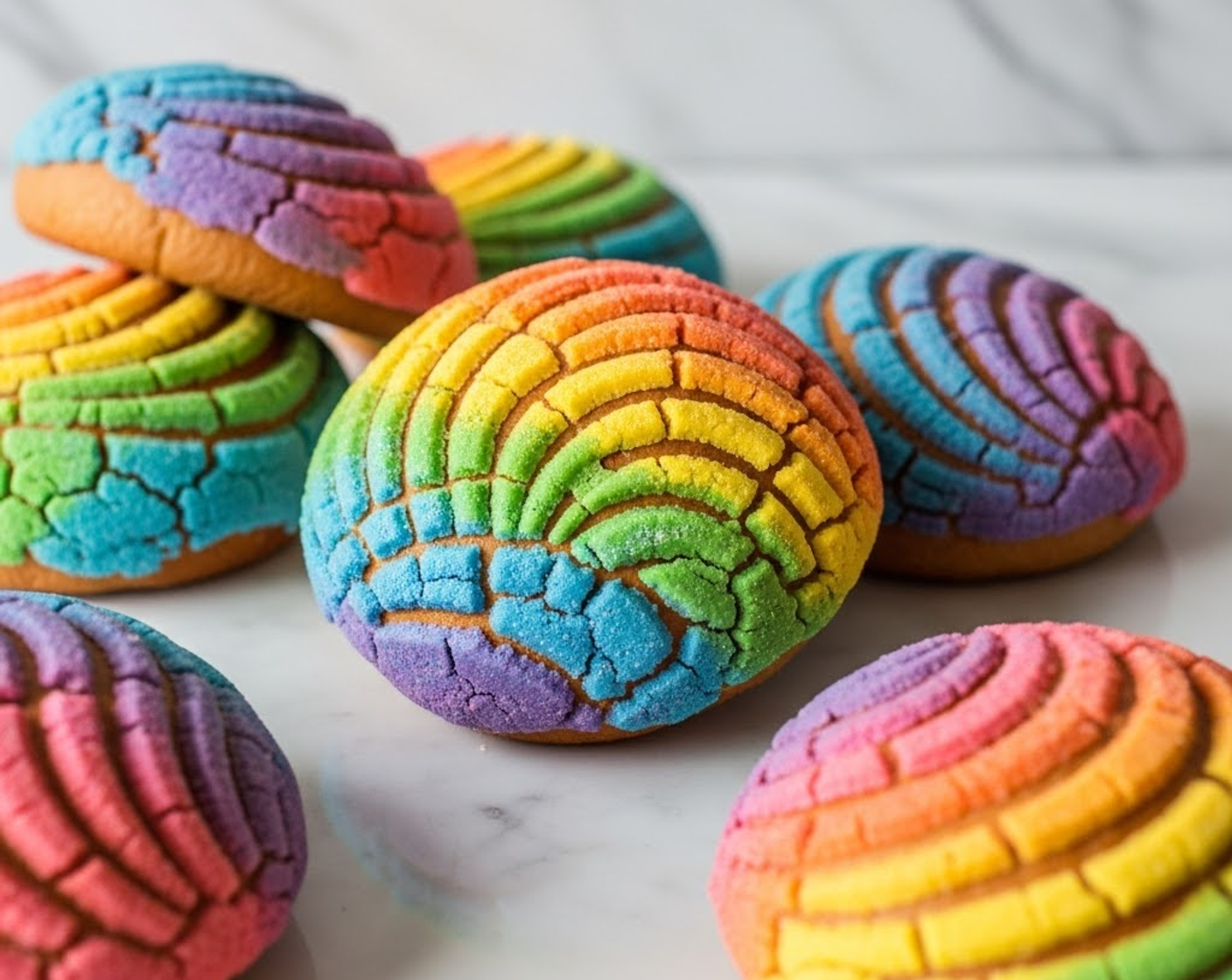 Rainbow Conchas: Colorful Mexican Sweet Bread