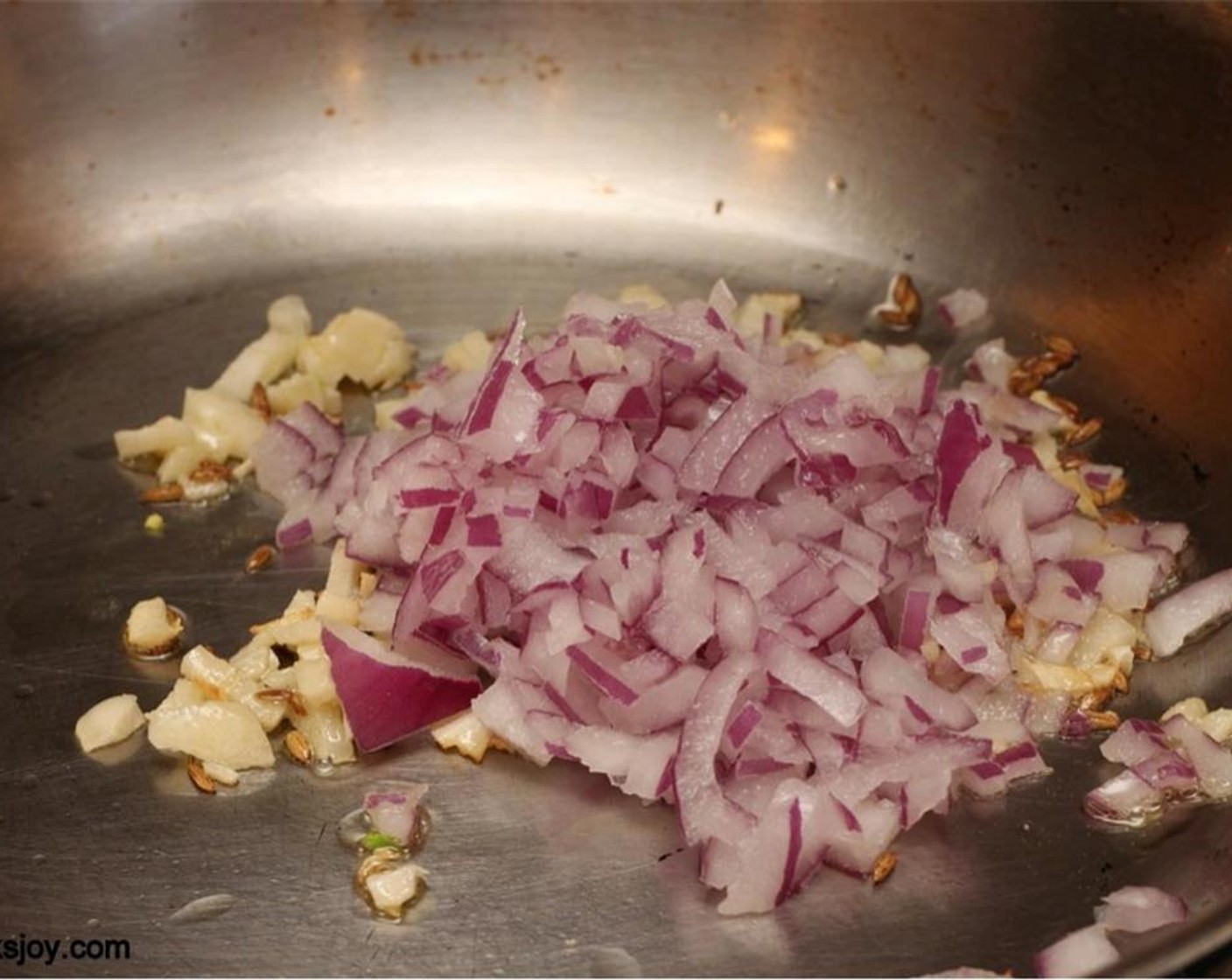 step 3 Add the Onions (4 Tbsp) and sauté until beginning to brown.