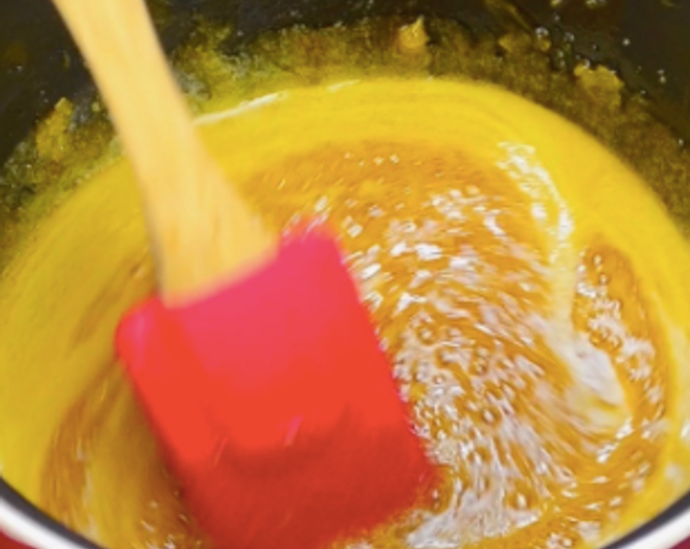 step 2 Continue to cook, stirring till mixture thickens. Then, set aside and allow syrup to cool.