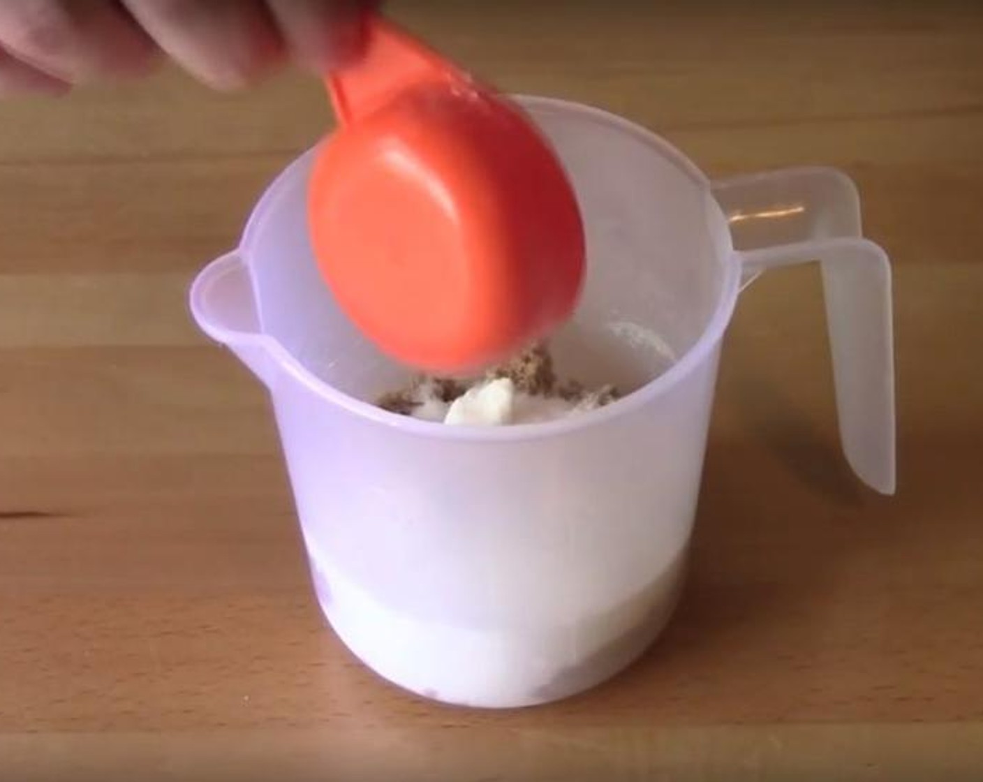 step 4 For the filling: Brown Sugar (1/2 cup), Caster Sugar (4 Tbsp), and Ground Cinnamon (2 Tbsp) into a jug. Mix them together.