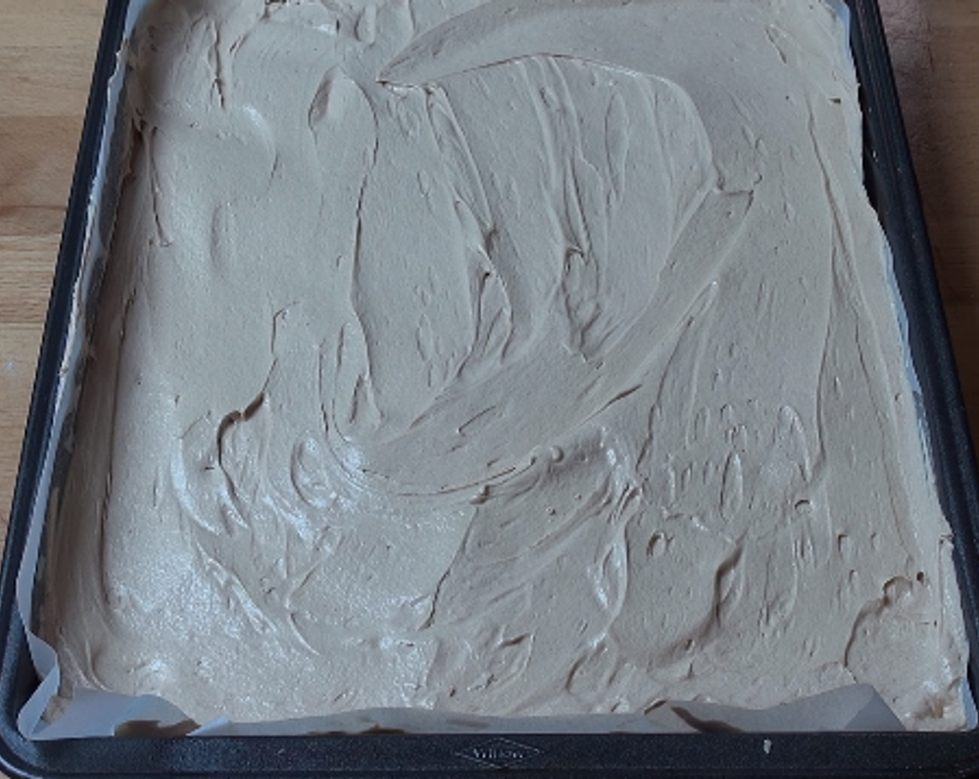 step 6 Transfer topping onto base and smooth to cover all of the pressed cookie. Cool in fridge for 20 minutes or until set.