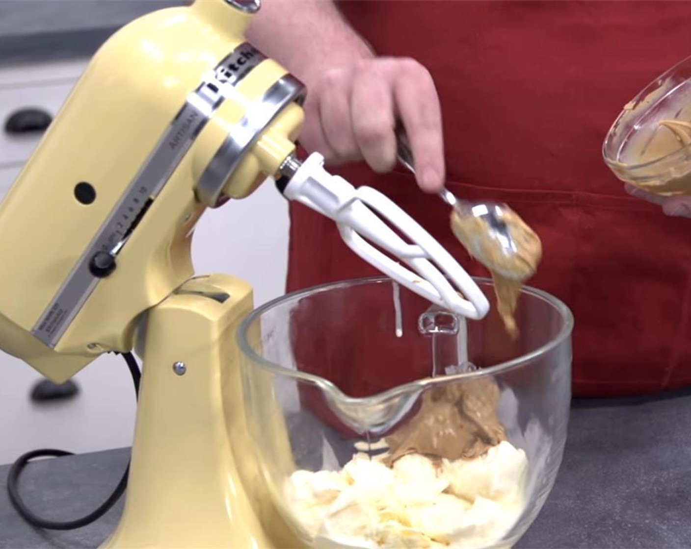 step 5 In a mixer, beat Vanilla Ice Cream (4 2/3 cups) and Crunchy Peanut Butter (1 1/2 cups) until smooth.