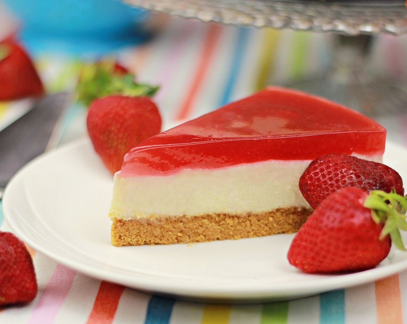 Strawberry Jelly Tofu Cheesecake