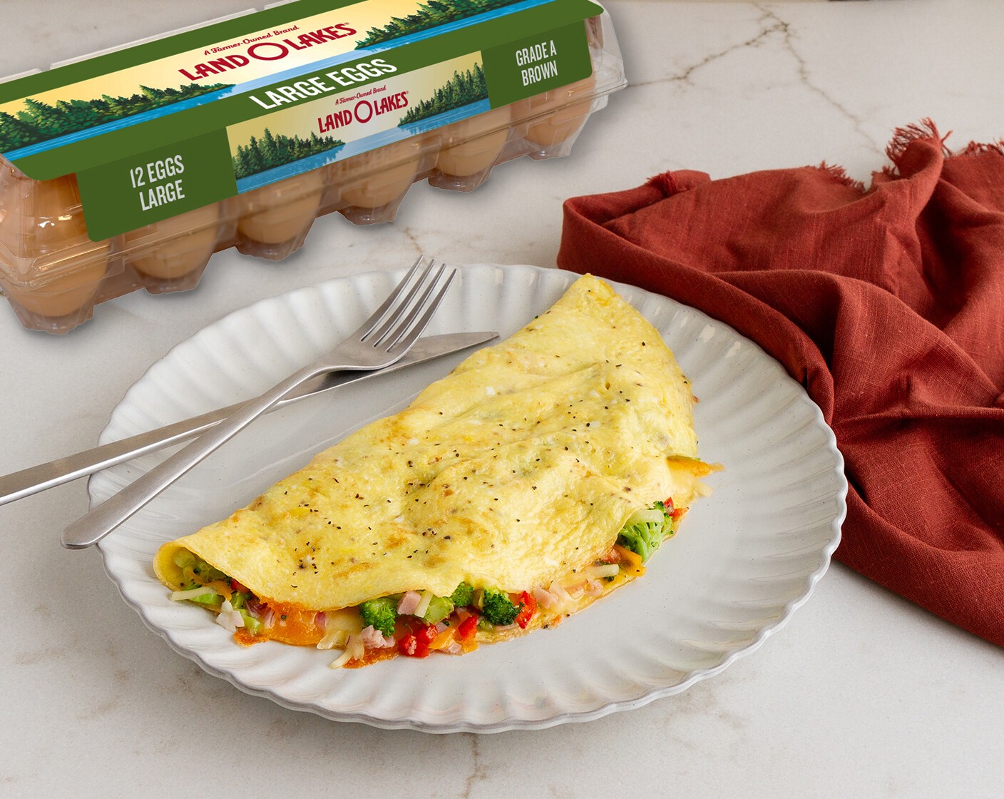 step 5 Remove from heat; cover skillet. Let sit 30-45 seconds or until cheese is melted. Lift one edge of omelet as you tilt pan over serving dish, folding omelet in half as it slides out of skillet. Serve immediately.