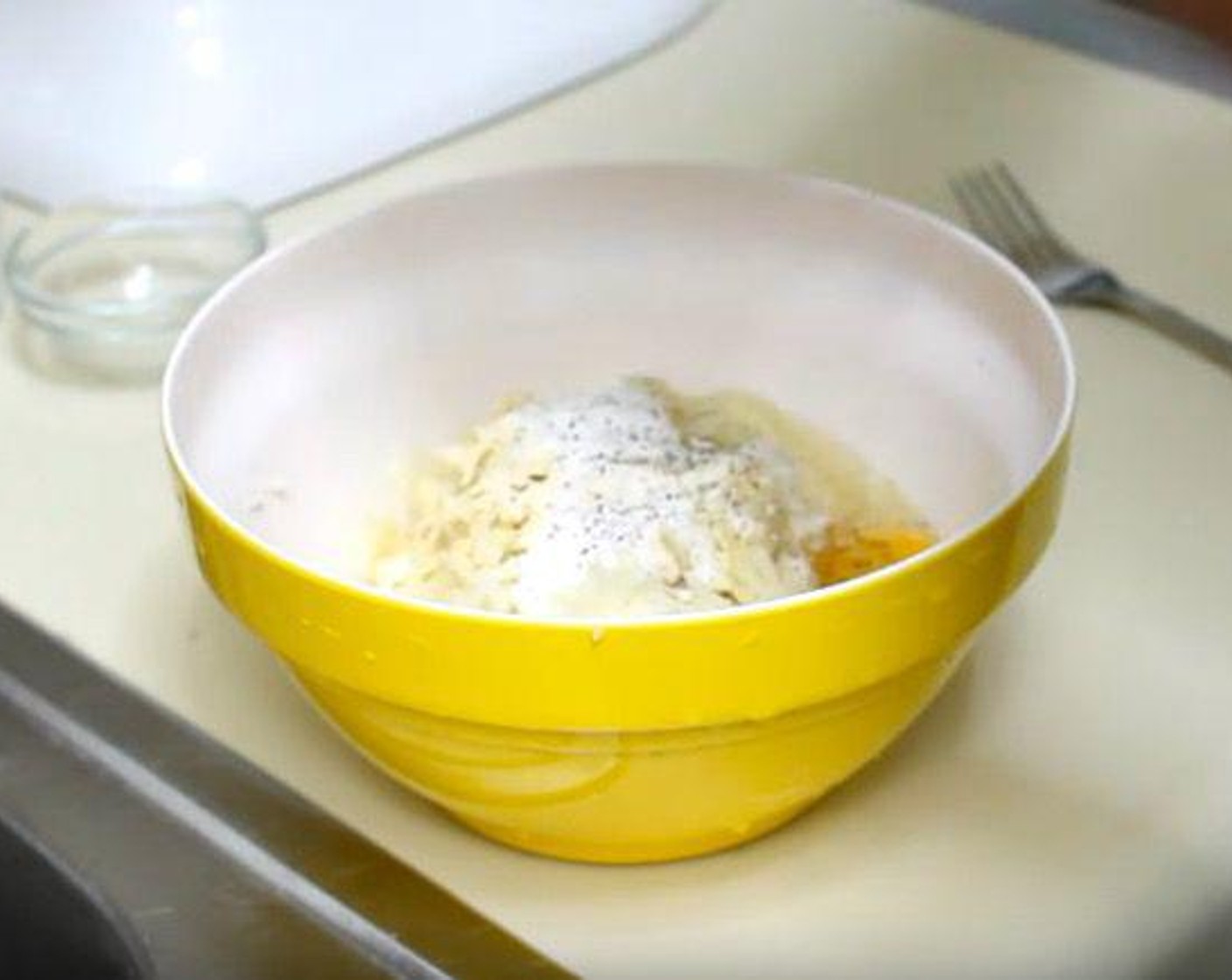 step 2 Add All-Purpose Flour (1 1/2 Tbsp), Garlic Powder (1 tsp), Egg (1), Salt (1/2 tsp), and Ground Black Pepper (to taste). Mix well.